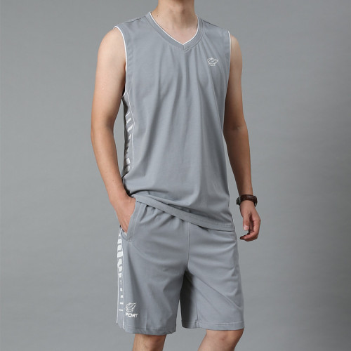 籃球服運動套裝男士胖子大碼無袖背心短褲速乾透氣健身跑步服球衣