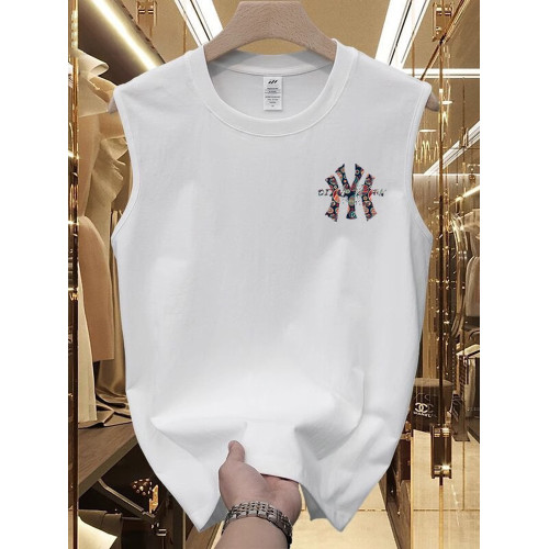 潮牌純棉背心男士無袖T恤2025新款夏季彩色印花坎肩圓領上衣男款