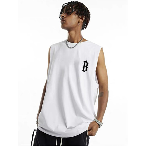 BONELESS BTW美式潮牌字母印花運動坎肩背心夏季寬松無袖圓領T恤