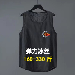 胖子冰絲加肥加大背心男無袖速乾網眼籃球寬松肥佬運動胖人300斤