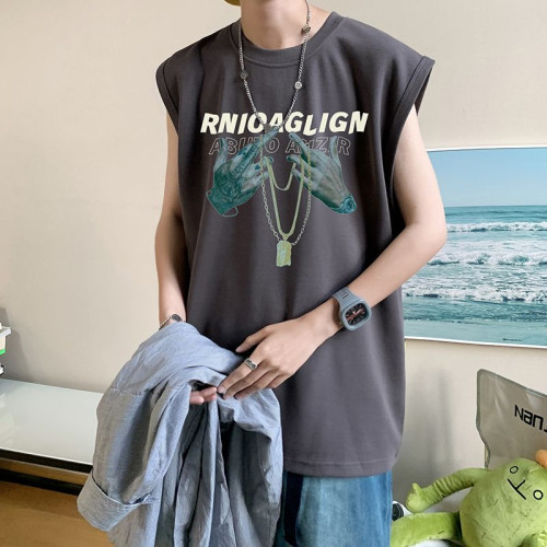 特大碼300斤純棉無袖背心男女裝夏季美式潮牌寬松籃球運動坎肩t恤