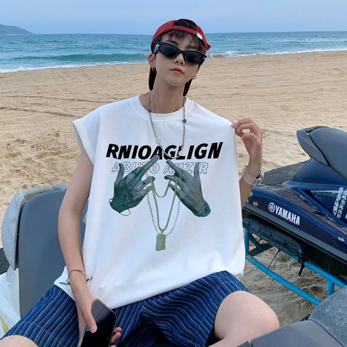 特大碼300斤純棉無袖背心男女裝夏季美式潮牌寬松籃球運動坎肩t恤