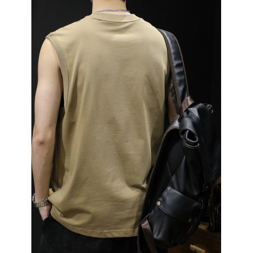 倉石一樹純棉t恤背心男黑色坎肩男士無袖運動健身男款大碼夏季潮