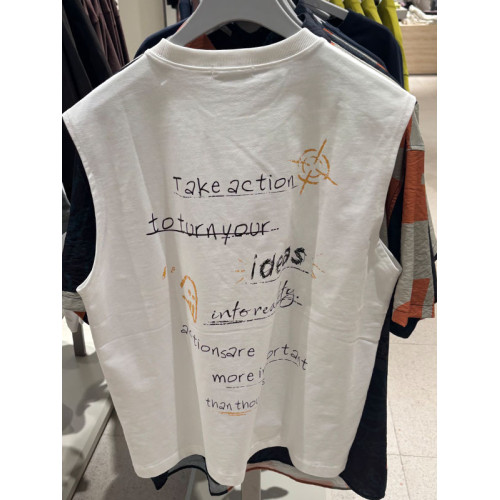 青年男士上衣休閒夏季新款UMY450037百搭印花棉質寬松無袖男 背心