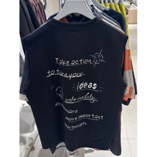 青年男士上衣休閒夏季新款UMY450037百搭印花棉質寬松無袖男 背心