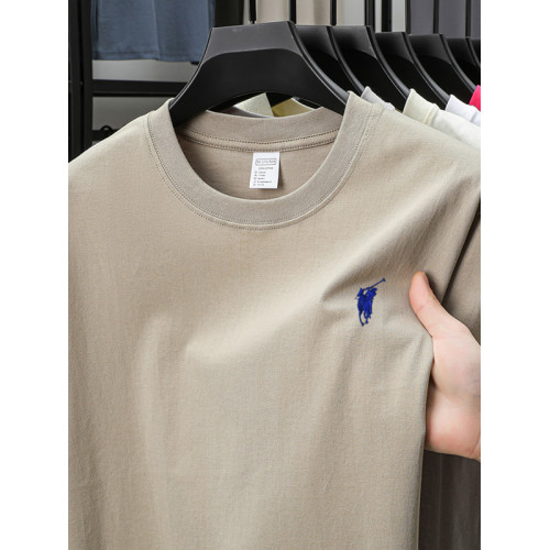 保羅純棉男士夏季短袖Tt恤背心內衣全棉純色半袖圓領寬松打底汗衫