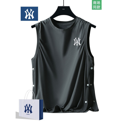 奧特萊斯背心夏季新款籃球休閒裝汗衫寬肩無袖T恤寬松運動坎肩