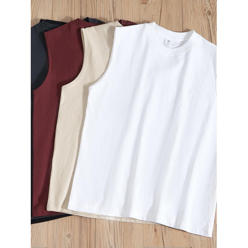 100%純棉楓葉紅230g男女通用無袖圓領背心坎肩