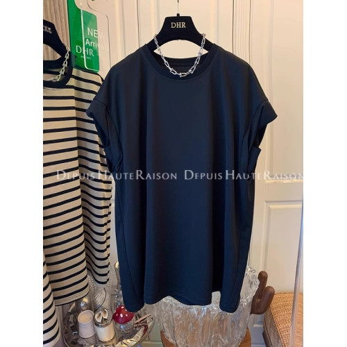 加大碼300斤韓版無袖背心男女夏季寬松高級感百搭條紋無袖T恤上衣