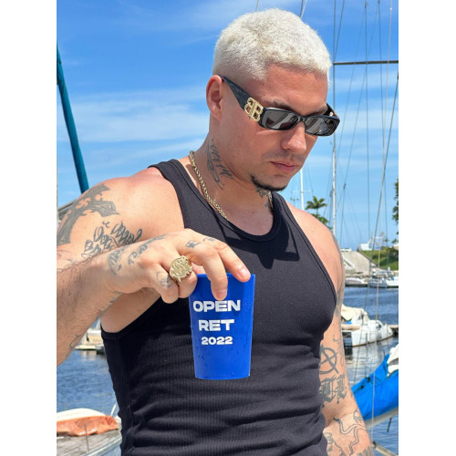 美式460g西海岸重磅純色硬漢粗螺紋訓練運動健身緊身打底背心男潮