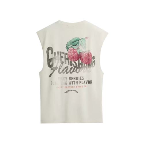 櫃219！2025年夏季新款男裝寬松水洗撞色印花背心式T恤6224896