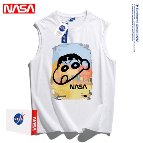 NASA聯名蠟筆小新背心男女士2025新款夏季純棉全棉無袖坎肩T外穿