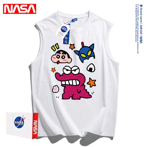 NASA聯名蠟筆小新背心男女士2025新款夏季純棉全棉無袖坎肩T外穿