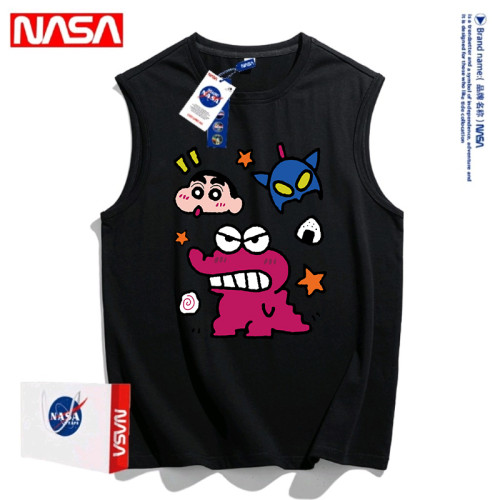 NASA聯名蠟筆小新背心男女士2025新款夏季純棉全棉無袖坎肩T外穿