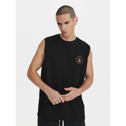 WASSUP HEODS髒辮男孩坎肩背心男生潮牌純棉夏季寬松無袖t恤情侶