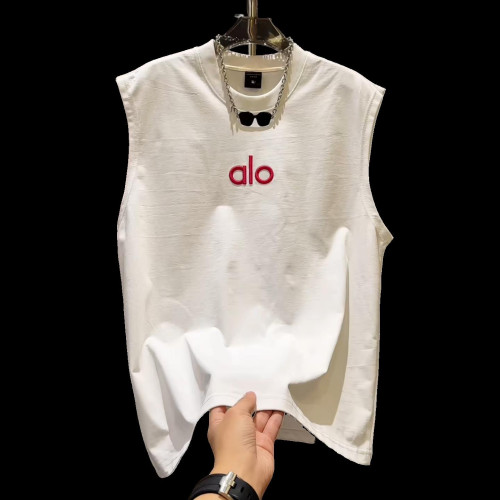 男士無袖刺綉字母修身T恤夏季新款潮牌背心運動圓領休閒坎肩上衣