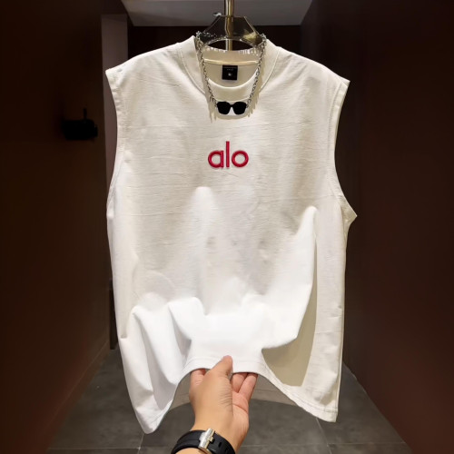 男士無袖刺綉字母修身T恤夏季新款潮牌背心運動圓領休閒坎肩上衣