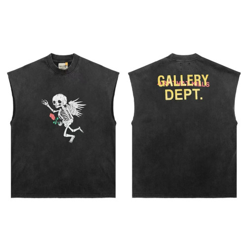 Gallery Dept高街百搭fog復古水洗做舊男無袖背心砍肩短袖情侶潮