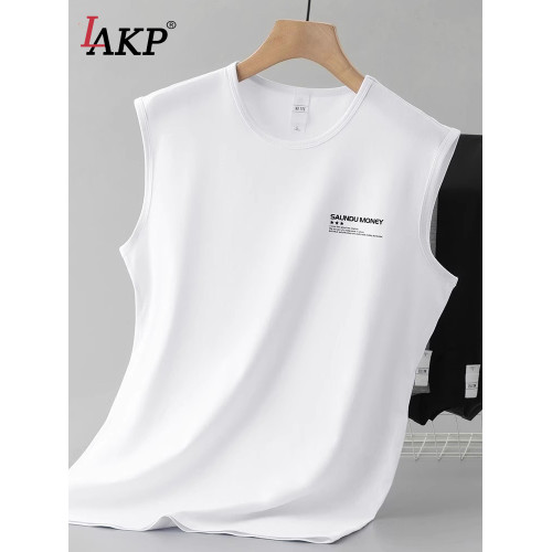 高級莫代爾冰絲背心男士2025新款夏季高級感運動坎肩無袖t恤男款