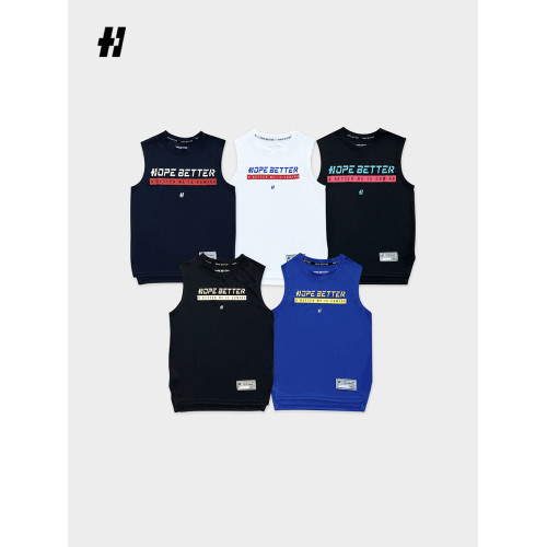 HOPEBETTER籃球背心夏季2025新款球衣坎袖速乾兒童男女投籃服無袖