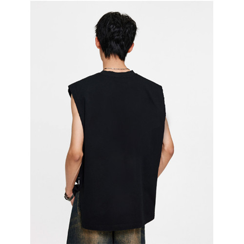 BONELESS BTW美式寬松休閒基礎字母B字印花背心男女潮牌寬松無袖