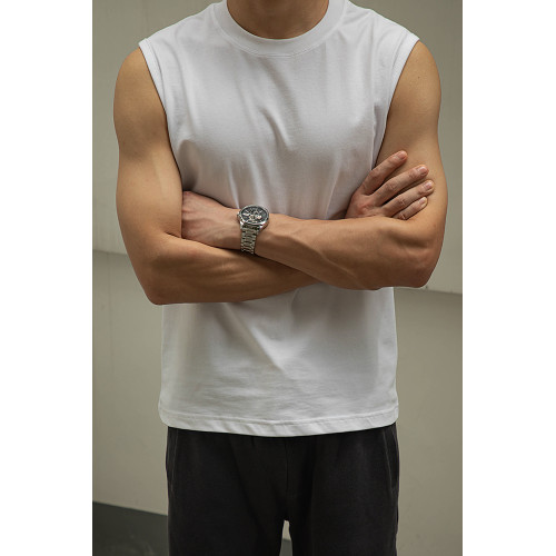 WooenRetro唔刃阿美哢嘰重磅無袖T恤背心純棉運動籃球打底衫男夏