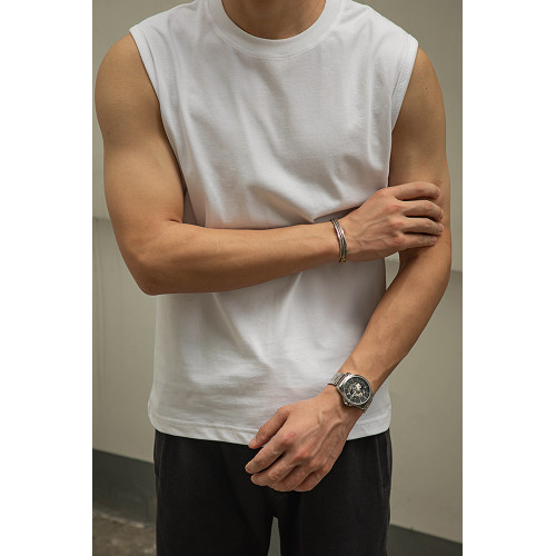 WooenRetro唔刃阿美哢嘰重磅無袖T恤背心純棉運動籃球打底衫男夏