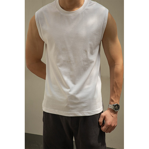 WooenRetro唔刃阿美哢嘰重磅無袖T恤背心純棉運動籃球打底衫男夏