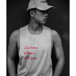 背心男純棉圓領彈力大開叉運動休閒健身健美沙灘汗背心男士潮時尚