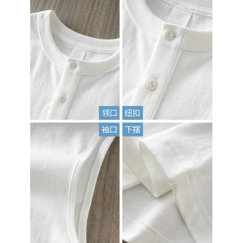 高級亨利領無袖T恤背心男士2025年新款夏季重磅運動休閒汗衫男款