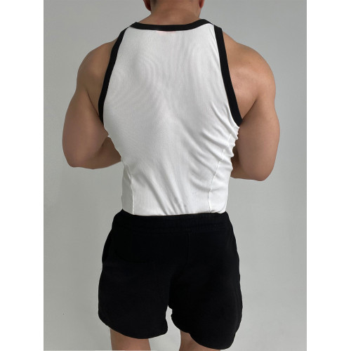 彈性舒適!不透柔軟螺紋高彈體育生運動健身顯肌肉緊身背心修身ins