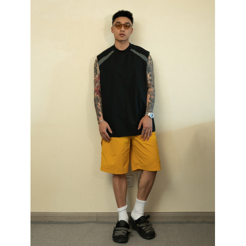 GYOZA COOLMAX寬松涼感速乾小領口防水透氣無袖拼接運動坎肩背心