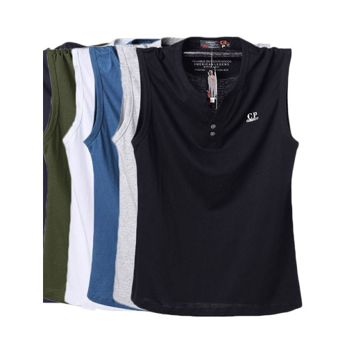 亨利領純棉薄夏季V領背心男寬肩加肥加大寬松砍肩汗衫肥佬無袖T恤