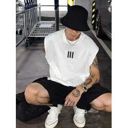 essentials美式小衆潮牌夏季寬松fog聯名啊迪三條杠坎肩背心T恤男