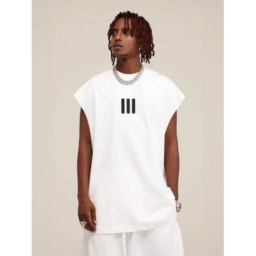 essentials美式小衆潮牌夏季寬松fog聯名啊迪三條杠坎肩背心T恤男