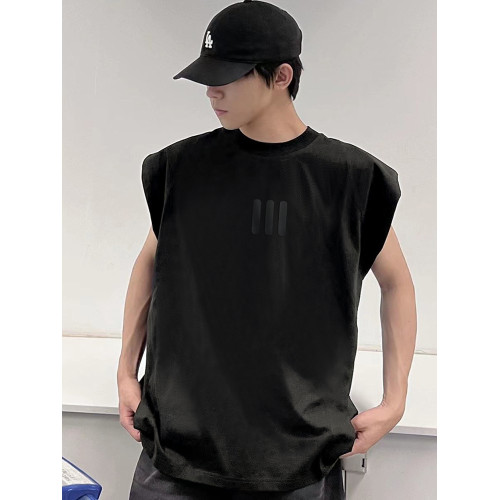 essentials美式小衆潮牌夏季寬松fog聯名啊迪三條杠坎肩背心T恤男