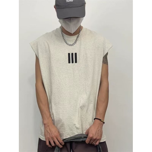 essentials美式小衆潮牌夏季寬松fog聯名啊迪三條杠坎肩背心T恤男