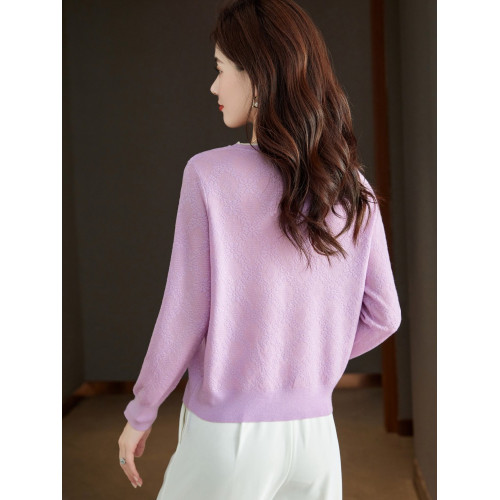 小香風針織衫女短款2025新款時尚洋氣薄款毛衣外穿寬松羊毛打底衫