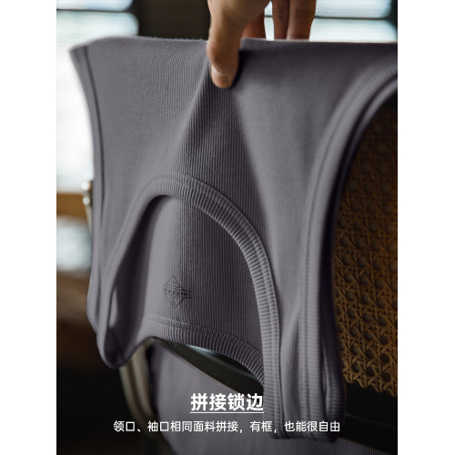 馬登工裝復古白色棉健身背心運動老頭跨欄重磅內搭螺紋坎肩打底男