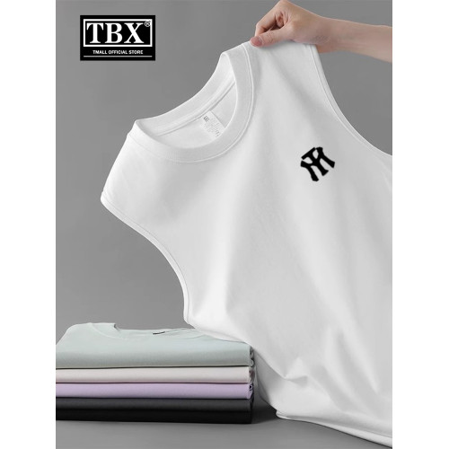 100%純棉背心男士夏季薄款健身運動外穿坎肩白色打底無袖T恤男款