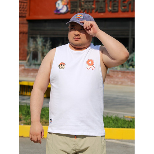 TRCE鐳創 原創“10”情侶款夏季寬松大碼舒適字母卡通印花熊背心