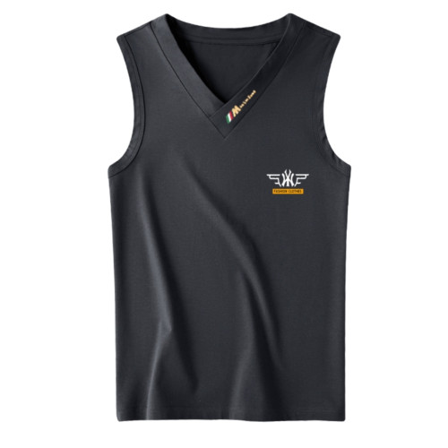 高級莫代爾寬肩背心男士坎肩無袖T恤運動外穿健身上衣服打底汗衫