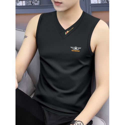 高級莫代爾寬肩背心男士坎肩無袖T恤運動外穿健身上衣服打底汗衫