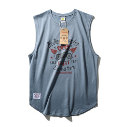 健身背心男夏季寬松訓練美式運動擼鐵純棉寬肩坎肩男士跨欄T恤衫