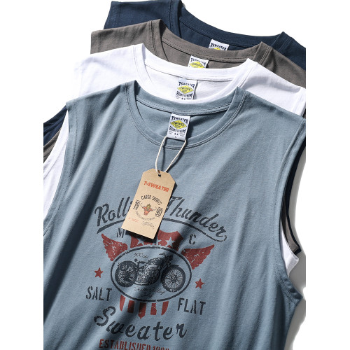 健身背心男夏季寬松訓練美式運動擼鐵純棉寬肩坎肩男士跨欄T恤衫