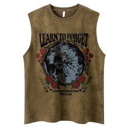 歐美嘻哈設計感骷髏印花無袖T恤男潮牌街頭寬松運動坎肩籃球背心