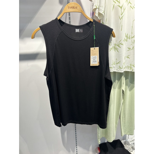 一裳85522男寬肩背心無袖汗衫圓領竹纖維網眼T運動健身打底外穿薄