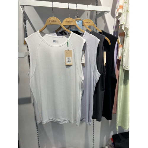 一裳85522男寬肩背心無袖汗衫圓領竹纖維網眼T運動健身打底外穿薄