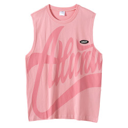 ins高街字母印花坎肩背心男潮牌外穿街頭嘻哈寬松hiphop無袖T恤衫