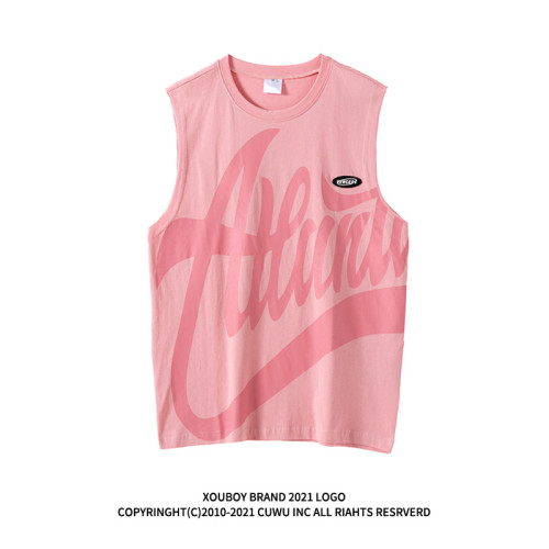 ins高街字母印花坎肩背心男潮牌外穿街頭嘻哈寬松hiphop無袖T恤衫